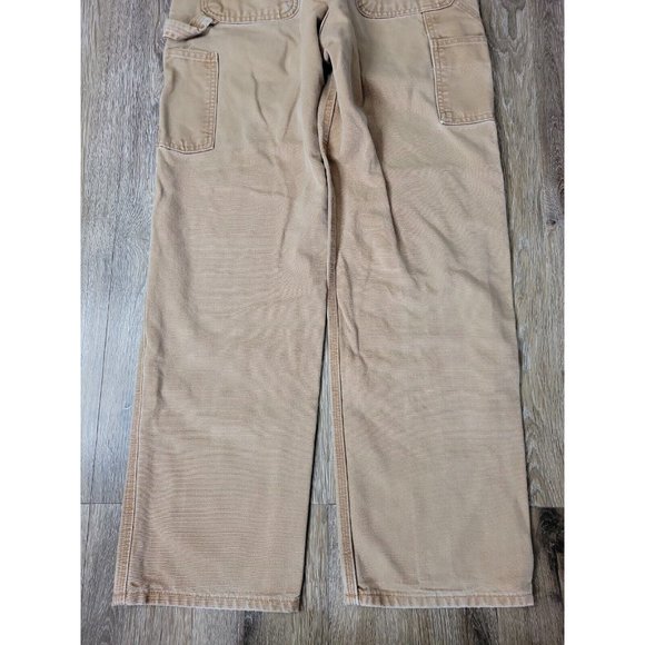 Carhartt Men 30/32 Tan Denim Work Pant Heavy Weight Pocket Canvas Carpenter - Picture 8 of 8